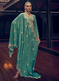 Sea Green Silk Pant Style Suit In USA UK Canada