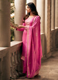 Pink Sequence Embroidery Silk Palazzo Suit In USA Germany
