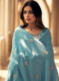 Sky Blue Silk Palazzo Suit In USA UK