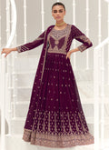Deep Purple Traditional Embroidery Anarkali Gown