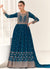 Turquoise Traditional Embroidery Anarkali Gown