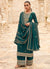 Dark Green Traditional Embroidery Palazzo Style Suit