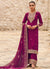 Magenta Pink Traditional Embroidery Palazzo Style Suit