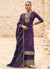 Deep Purple Traditional Embroidery Palazzo Style Suit