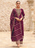 Deep Wine Traditional Embroidery Palazzo Style Suit