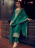 Green Sequence Embroidery Traditional Palazzo Suit