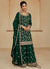 Dark Green Multi Embroidery Wedding Sharara Suit