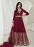 Maroon Embroidery Festive Anarkali Suit