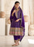 Purple Multi Embroidery Anarkali Dhoti Pant Suit