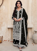 Black Embroidery Traditional Palazzo Suit