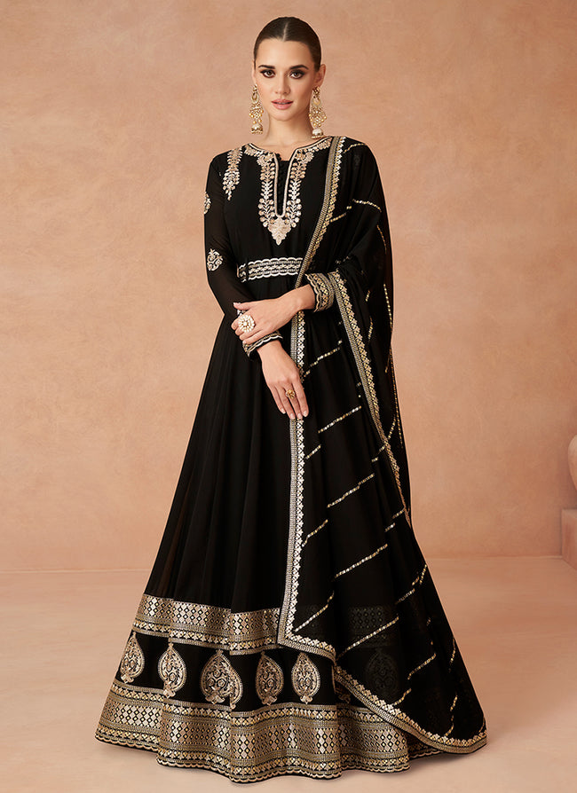 Heavy Designer Black Anarkali Gown Special Pakistani Black Dress,partywear  Anarkali, Suits for Women,fancy Punjabi Suits,anarkali Salwarsuit - Etsy