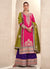 Pink And Purple Embroidered Festive Palazzo Suit
