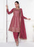 Magenta Heavy Sequence Embroidery Short Anarkali Salwar Suit