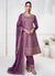 Purple Heavy Sequence Embroidery Short Anarkali Salwar Suit