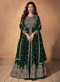 Green Embroidery Slit Style Traditional Anarkali Lehenga Suit