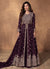 Deep Wine Embroidery Slit Style Traditional Anarkali Lehenga Suit