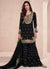 Black Multi Sequence Embroidery Traditional Gharara Suit