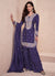 Purple Multi Sequence Embroidery Traditional Gharara Suit