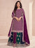 Deep Purple Multi Embroidery Wedding Lehenga Kurti