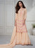 Light Peach Thread And Sequence Embroidery Palazzo Suit