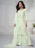 Light Green Thread And Sequence Embroidery Palazzo Suit