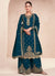 Rama Green Embroidery Wedding Palazzo Suit