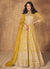 Amber Yellow Thread Embroidery Slit Style Anarkali Lehenga Suit