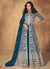 Royal Blue Thread Embroidery Slit Style Anarkali Lehenga Suit