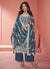 Blue Thread Embroidery Traditional Palazzo Suit