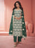 Green Thread Embroidery Traditional Palazzo Suit