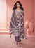 Purple Thread Embroidery Traditional Palazzo Suit