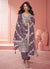 Purple Thread Embroidery Traditional Palazzo Suit