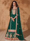 Dark Green Multi Embroidery Sharara Suit