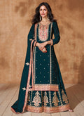 Turquoise Multi Embroidery Sharara Suit