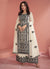Off White Thread Embroidery Traditional Palazzo Suit