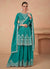 Teal Green Sequence Embroidery Peplum Style Gharara Suit