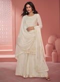 Off White Multi Embroidery Sharara Suit