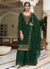 Dark Green Handwork Embroidery Sharara Palazzo Suit