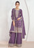 Purple Sequence Embroidery Anarkali Style Palazzo Suit