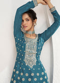 Buy Anarkali Style Palazzo Suit In USA UK Canada