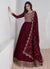 Maroon Sequence Embroidery Anarkali Gown With Dupatta 