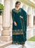 Turquoise Handwork Embroidery Sharara Palazzo Suit