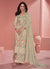 Ivory Multi Floral Embroidery Silk Palazzo Suit