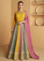Yellow Multicoloured Embroidered Designer Anarkali Dress