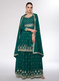 Green Sequence Embroidery Wedding Gharara Style Suit
