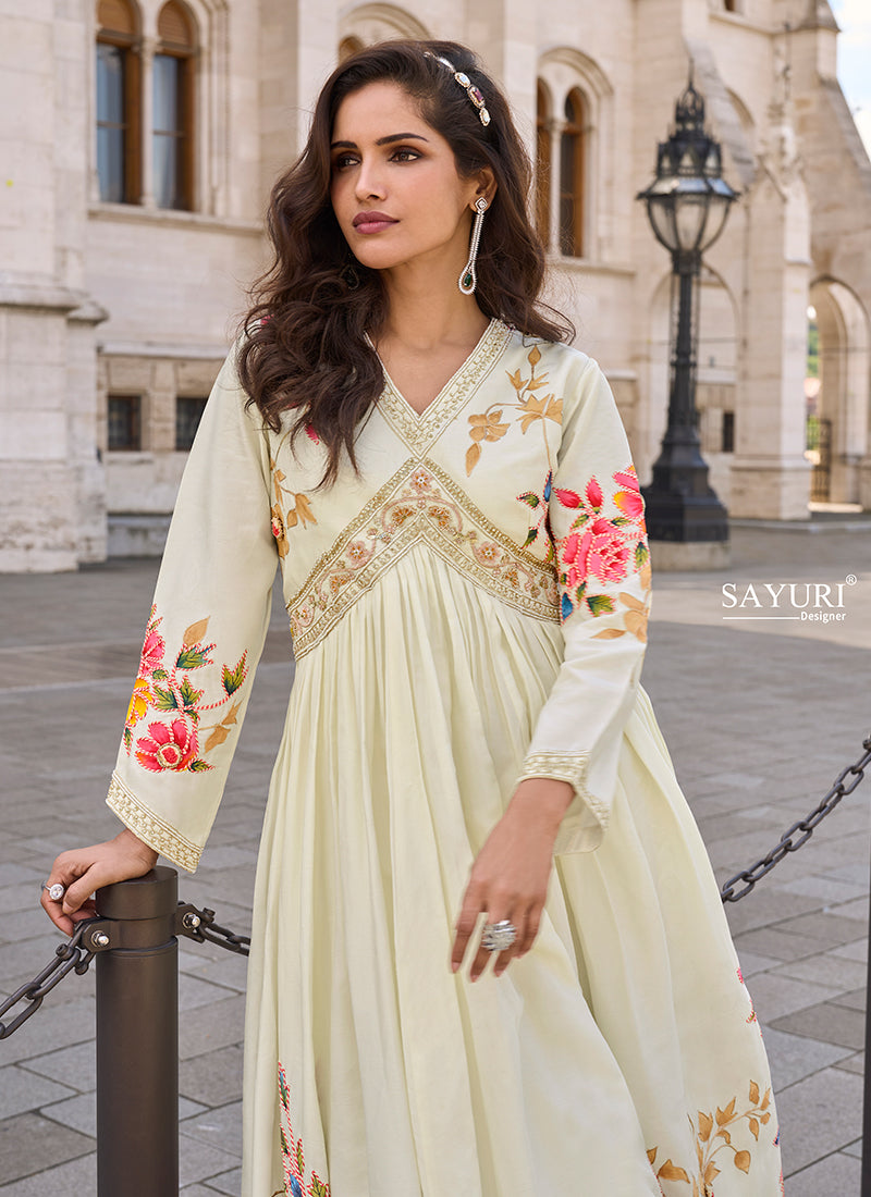 Buy Off White Designer Anarkali Gown In Australia
