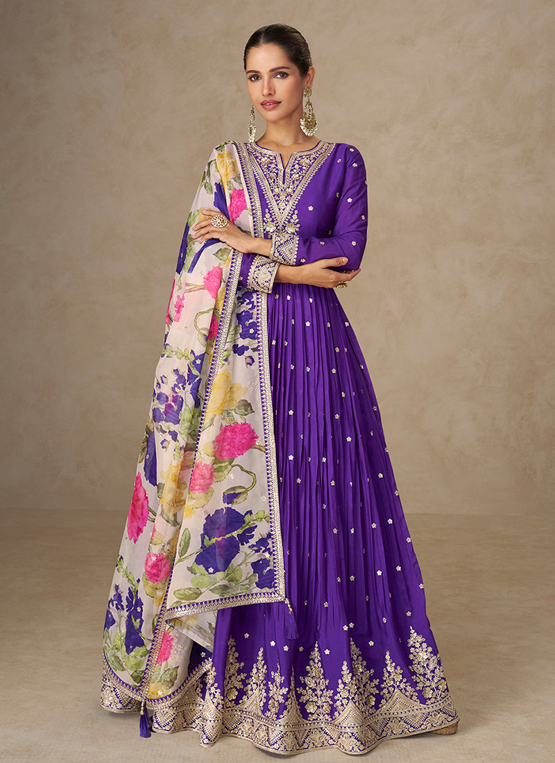 Purple Bollywood Style Anarkali Suit