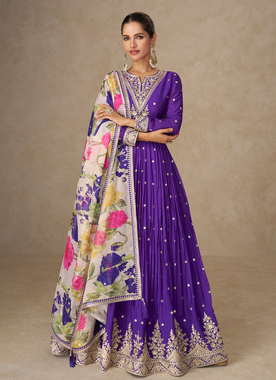 Purple Bollywood Style Anarkali Suit