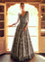 Silver Black Silk Anarkali Gown