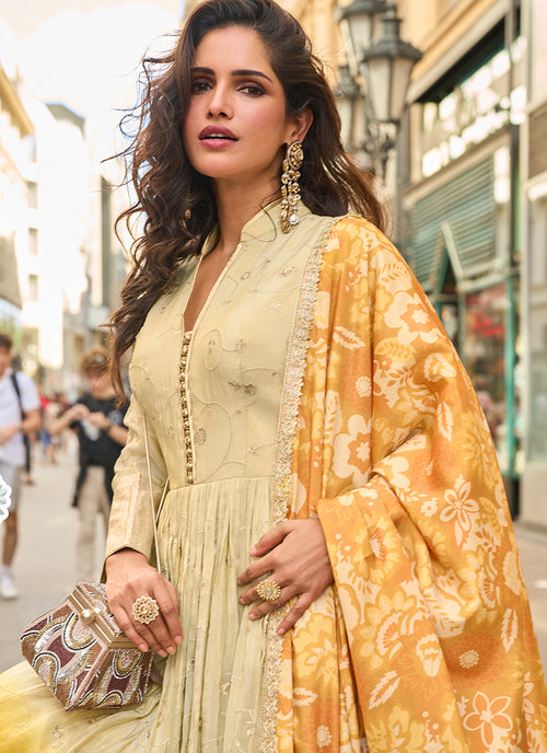 Shop Yellow Anarkali Gown Online